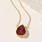 Earth, Wind and Fire Genuine Stone Necklace Gold - Ruby