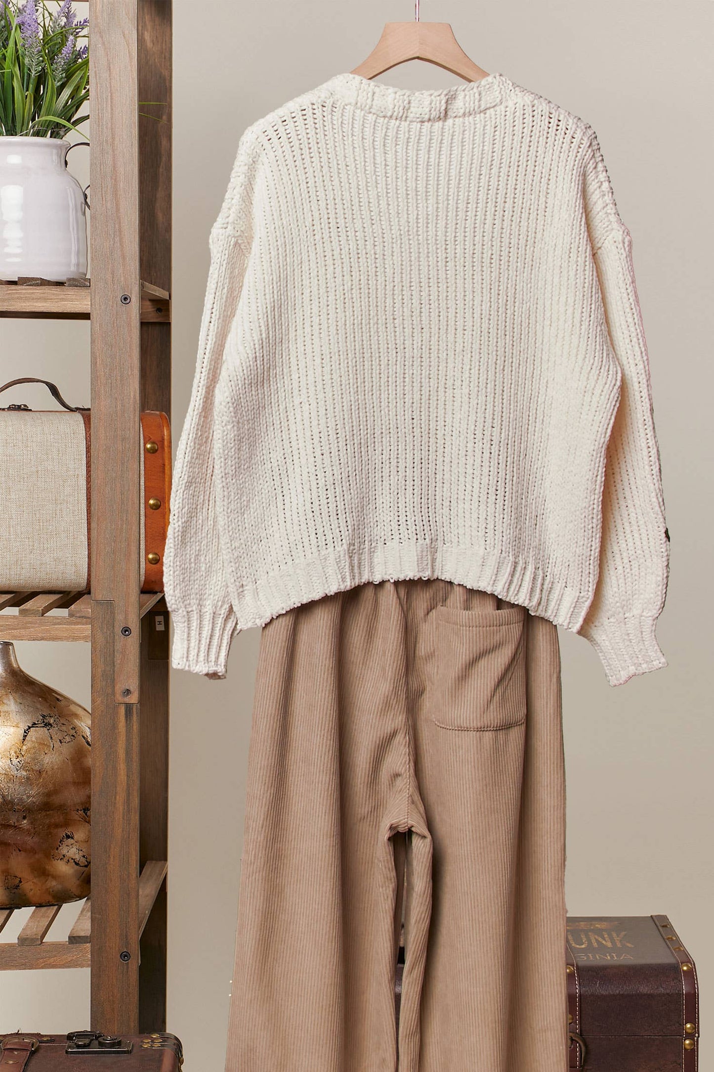 Sunflower Embroidered V Neck Cardigan