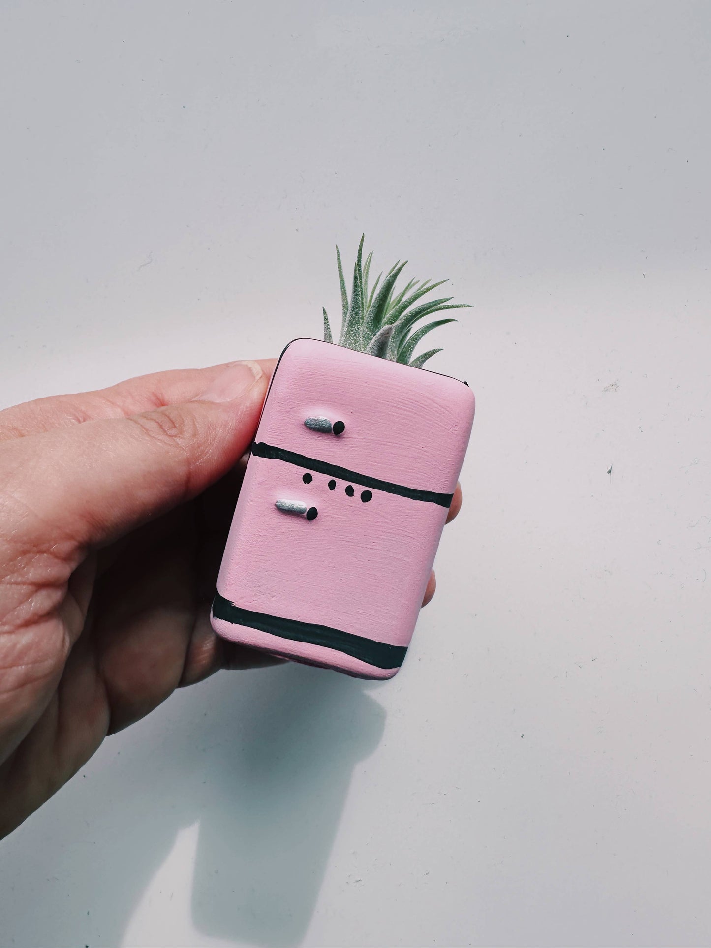 Retro Fridge Mini Planter with Air Plant