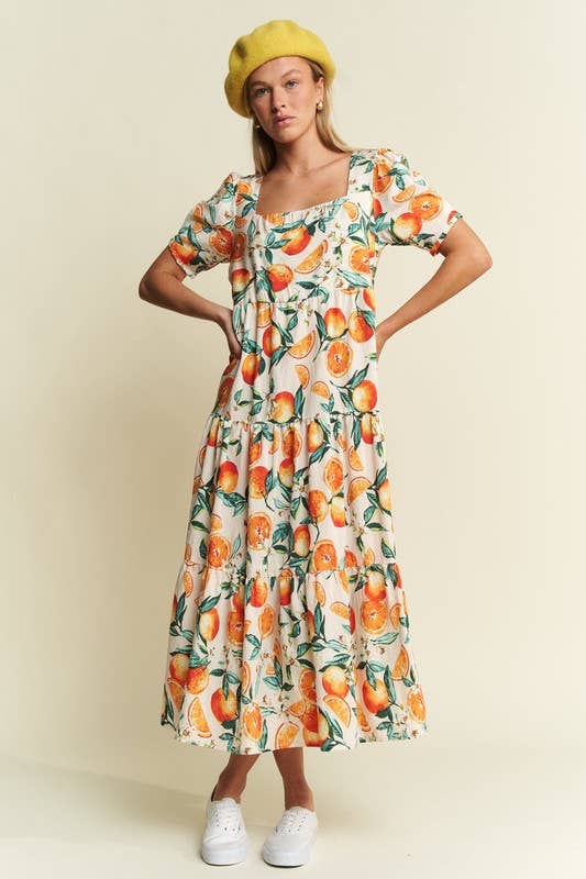 Orange Grove Dress with Pockets