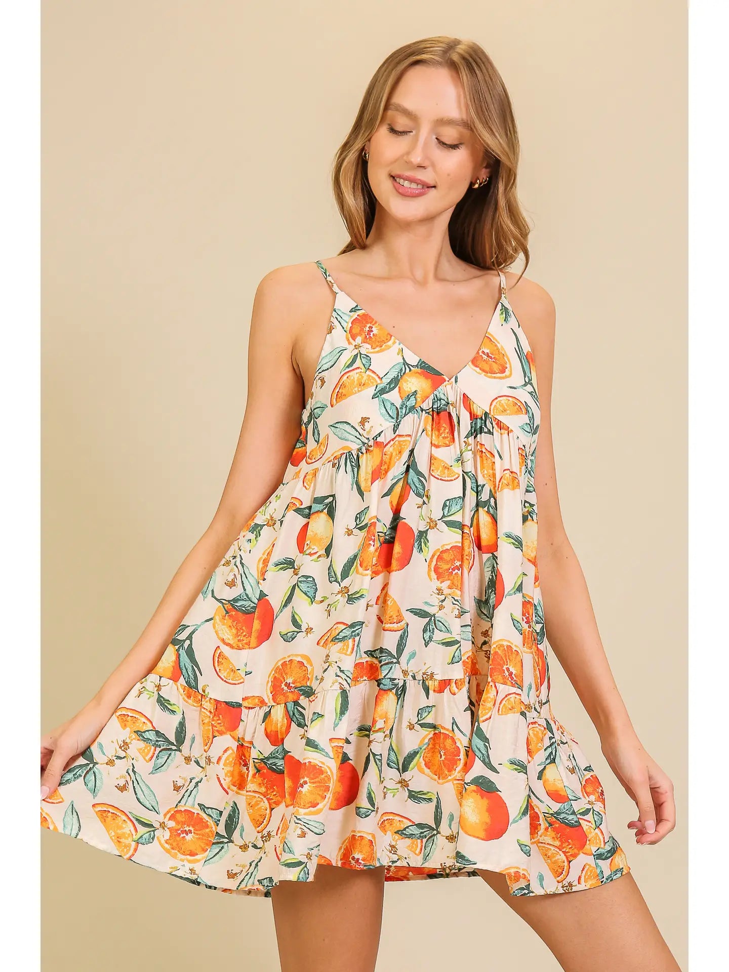 Citrus Chic Baby Doll Dress - Orange