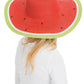 Orange & Donut Print Wide Brim Floppy Paper Straw Sun Hat