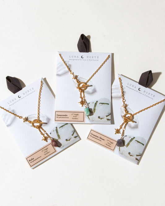 Not So Basic Gemstone Toggle Front Necklace