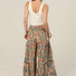 Floral Wide Leg Pants With Lace Inserts