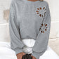 Pearl-Embellished Cutout Floral Sweatshirt
