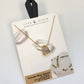 Earth, Wind and Fire Genuine Stone Necklace Gold - Rose Quartz