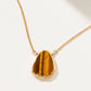 Earth, Wind and Fire Genuine Stone Necklace Gold - Tiger's Eye