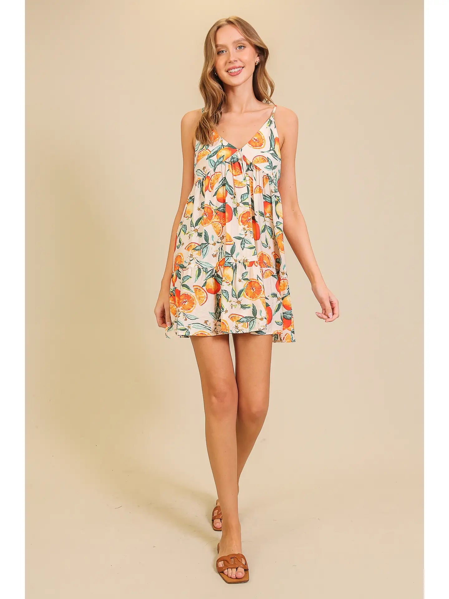 Citrus Chic Baby Doll Dress - Orange