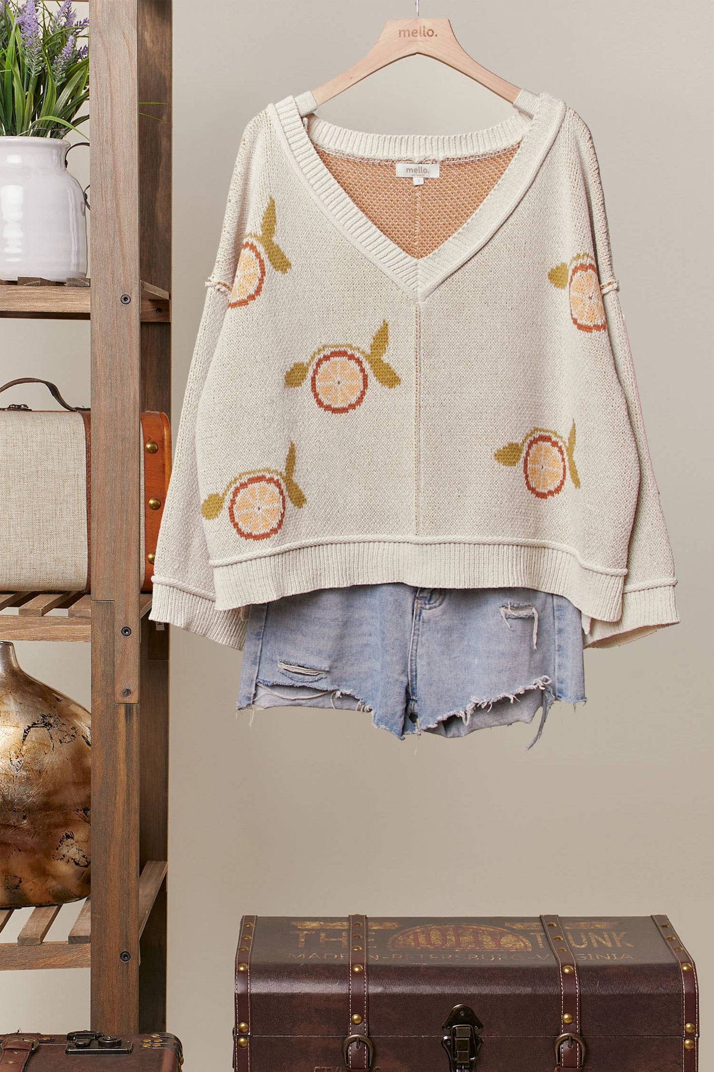 Oversized Orange Knit Sweater