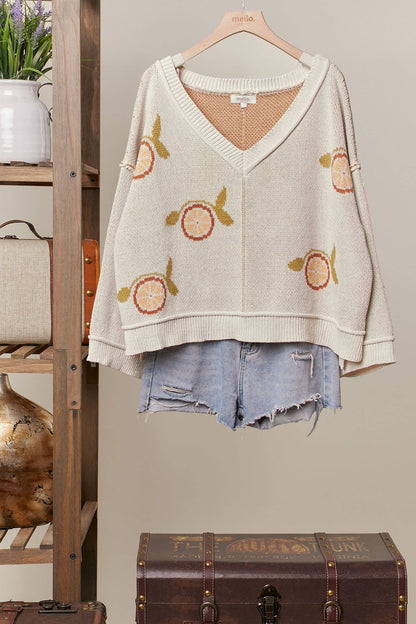 Oversized Orange Knit Sweater