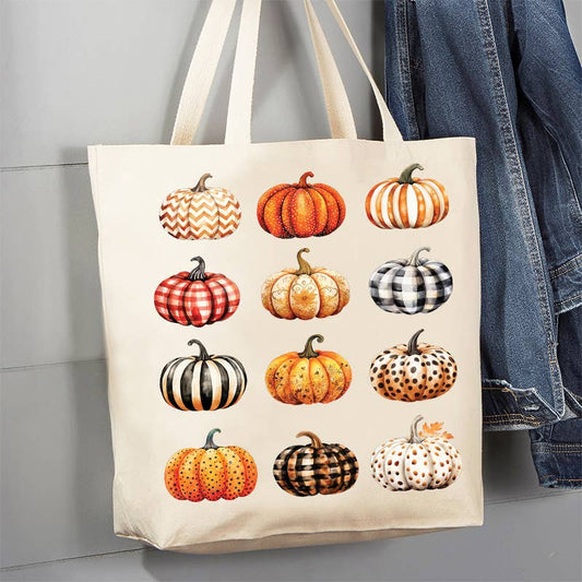 Fall Autumn Variety of Pumpkins Canvas Tote Bag