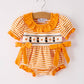 Halloween Striped Baby Girls Romper with Cat Smocking Embroidery –  Perfect for Fall
