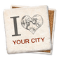 Custom I Heart City Map Coaster