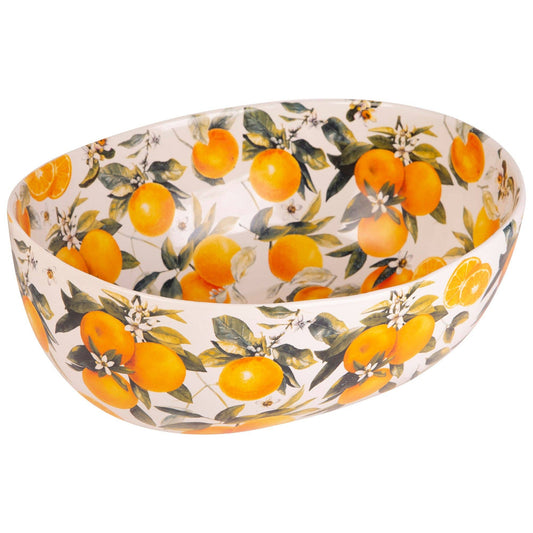 Orange Garden Serving Bowl