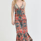 Dark Green Open Tie Back Maxi Dress
