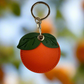 Orange Leather Bag Charm
