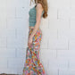 WIDE LEG FLORAL PRINTED SMOCKED PANTS