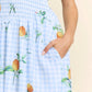 Fruit Smocked Neck Dress