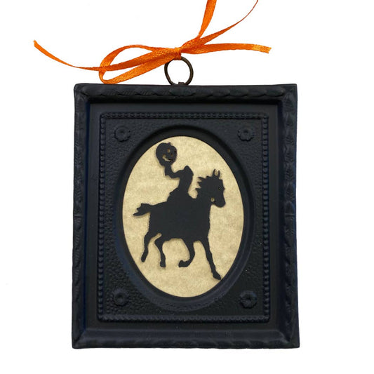 3D Headless Horseman Silhouette in Black Embossed Frame