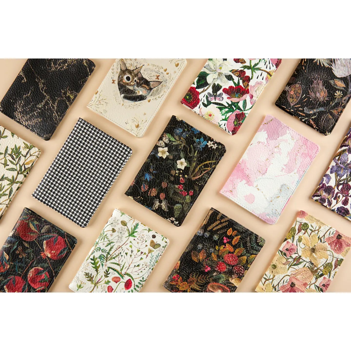 Vegan Leather Passport Cover - Forest Flowers