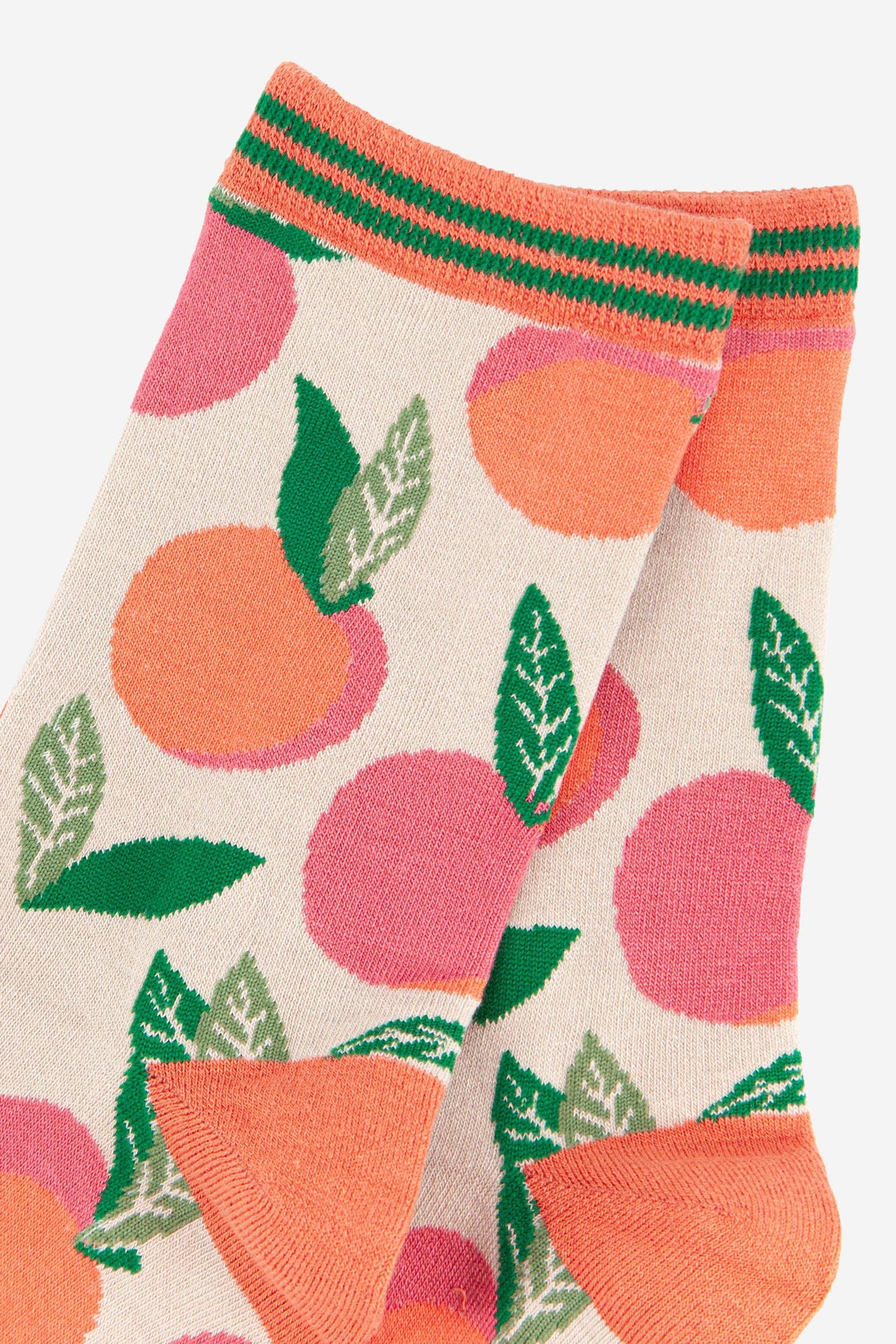 Women's Peach Print Bamboo Socks: UK 3-7 | EU 36-40