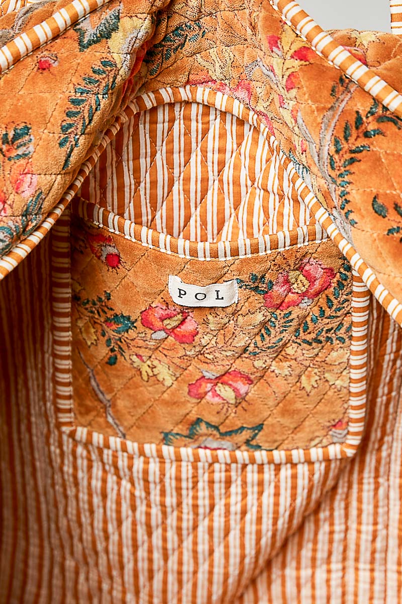 Botanical Velvet Quilted Tote Bag