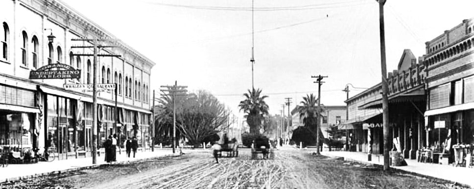 A view of the City of Orange Historic District looking North of Glassell 