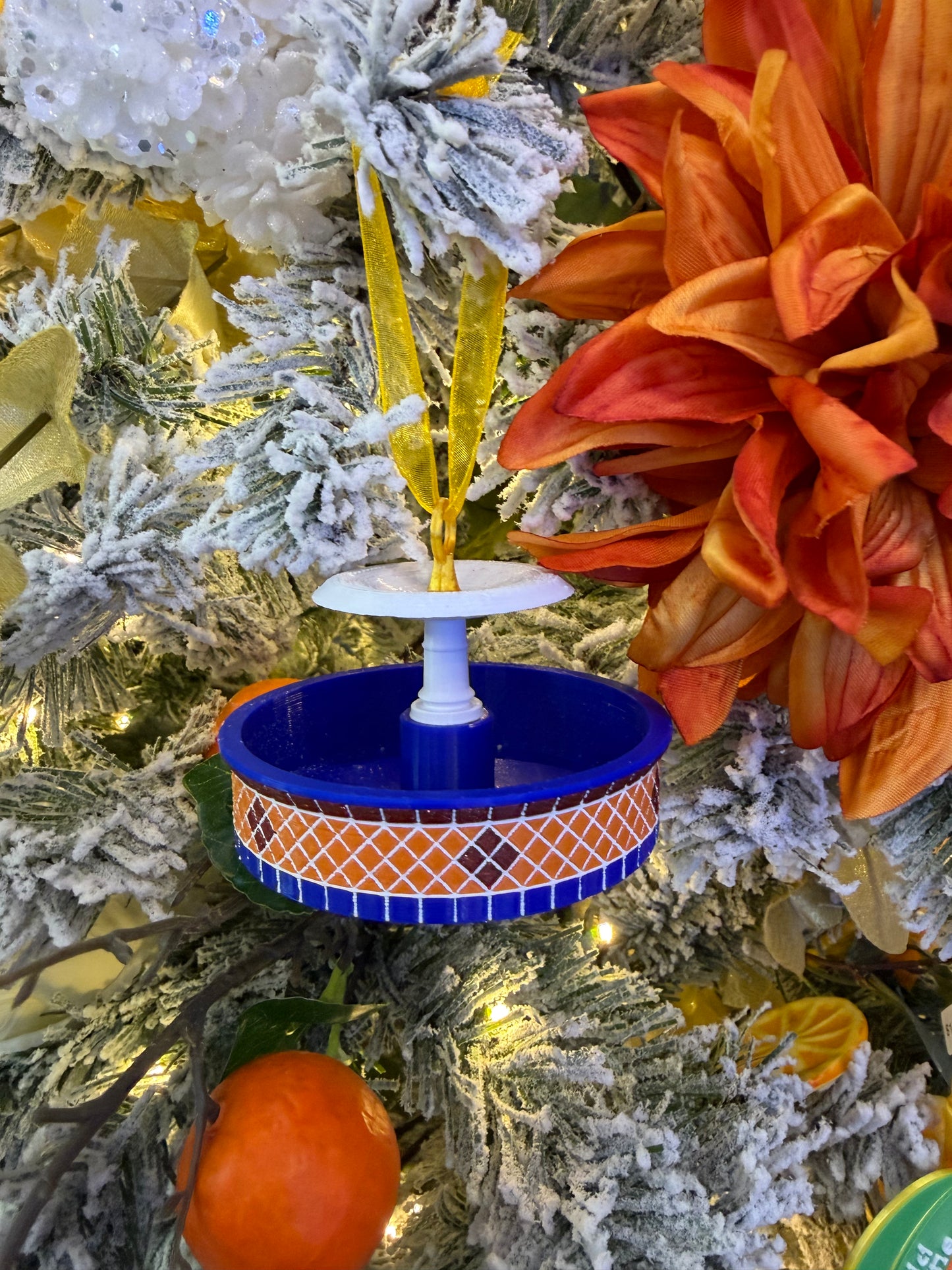 Custom Orange Fountain Ornament!