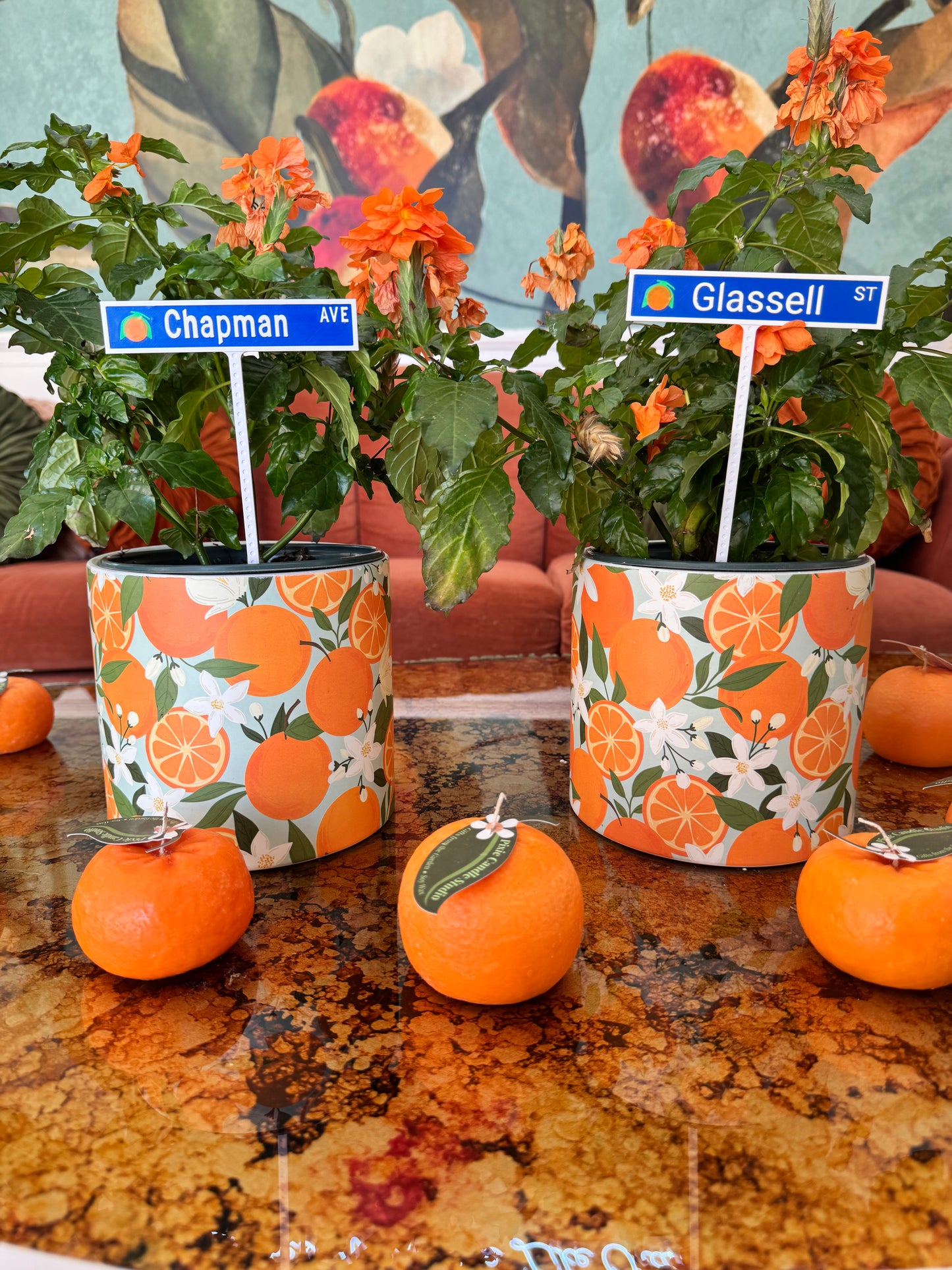 Custom Orange Street Sign