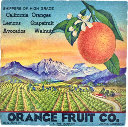 Orange Crate Label Coaster