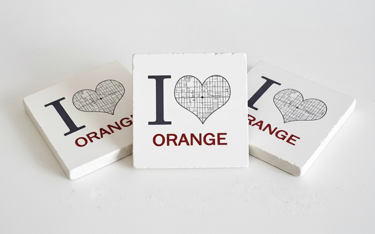 I Heart Orange Coaster