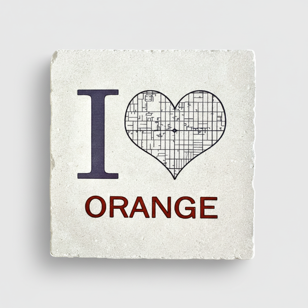 I Heart Orange Coaster