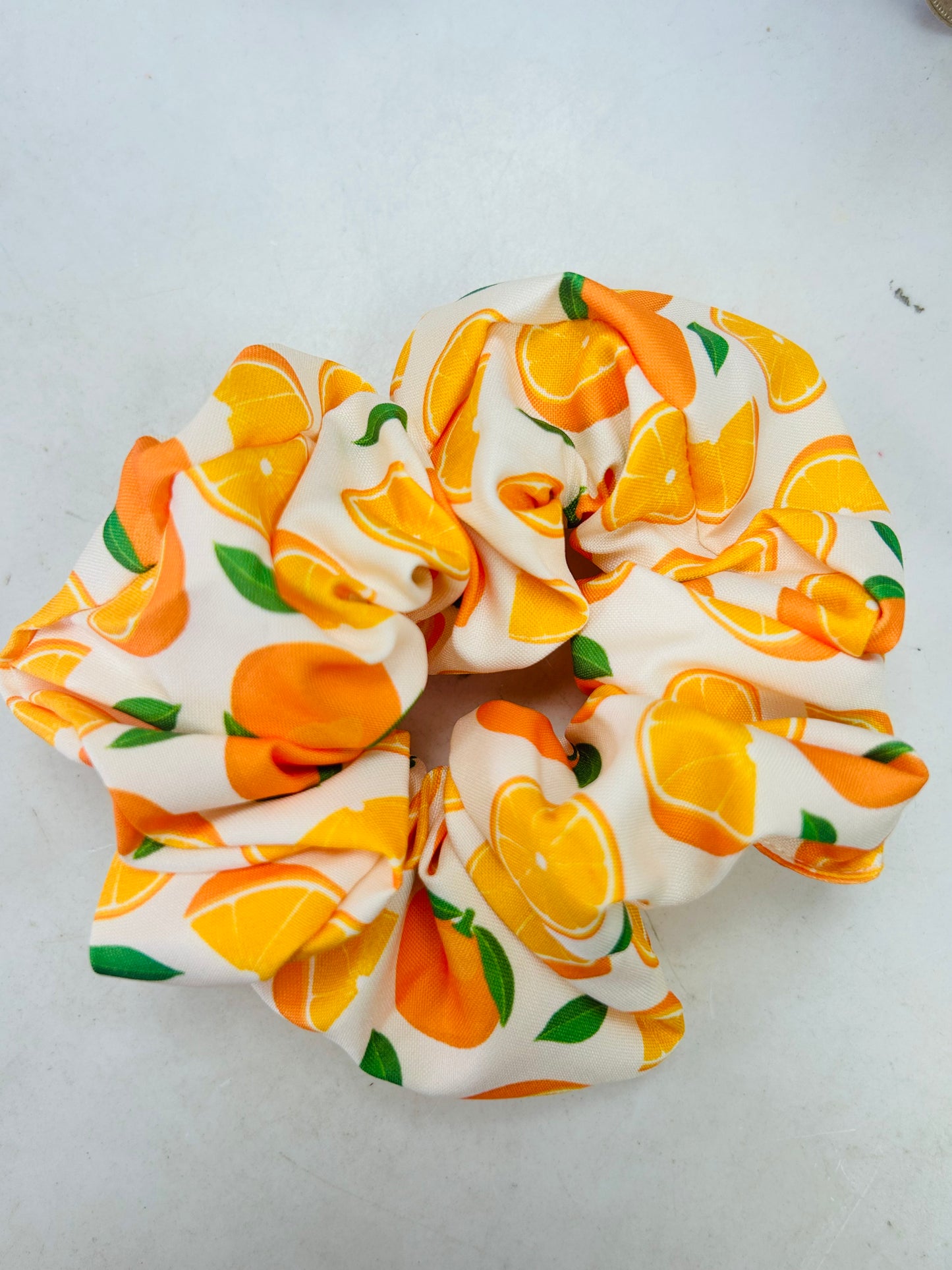 Orange Print Soft Scrunchies