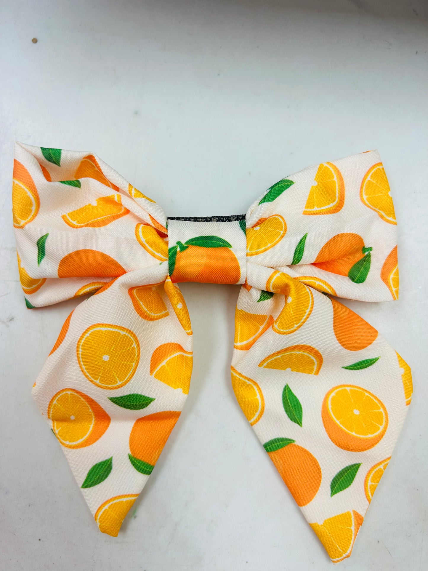 Orange Print Snapback Hair Bows