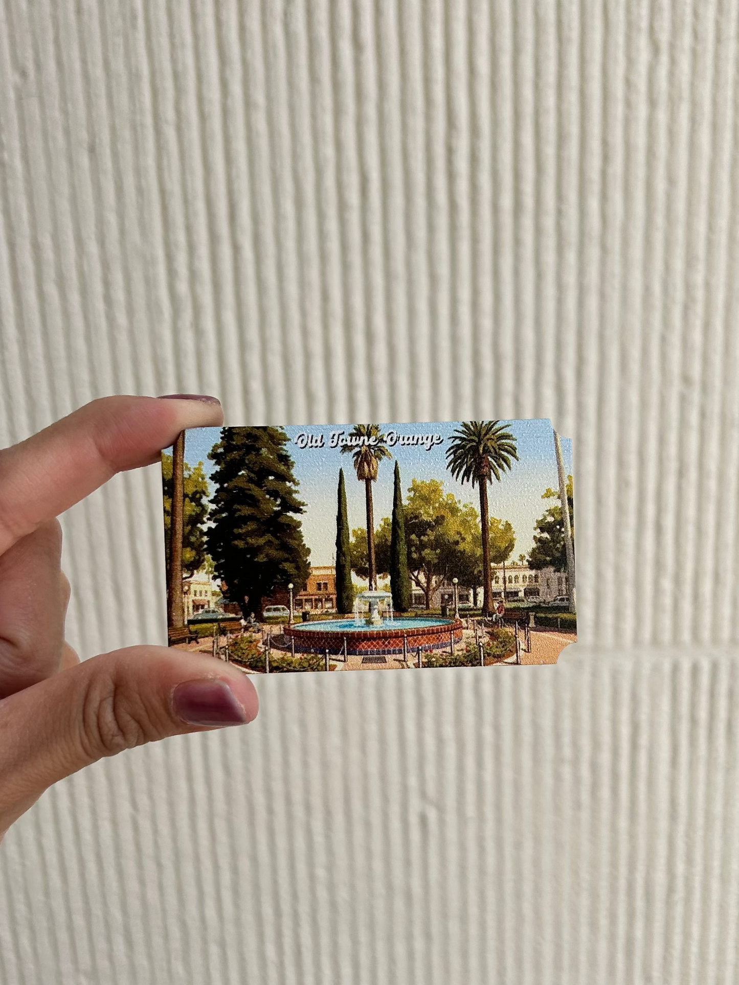Wooden Orange Fountain Magnet