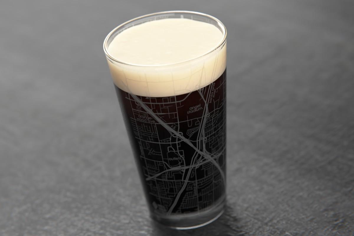 Custom Etched Orange  Map Pint Glass - 16 oz