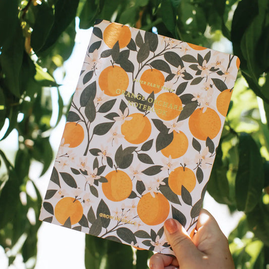 Orange Orchard Stitched Notebook