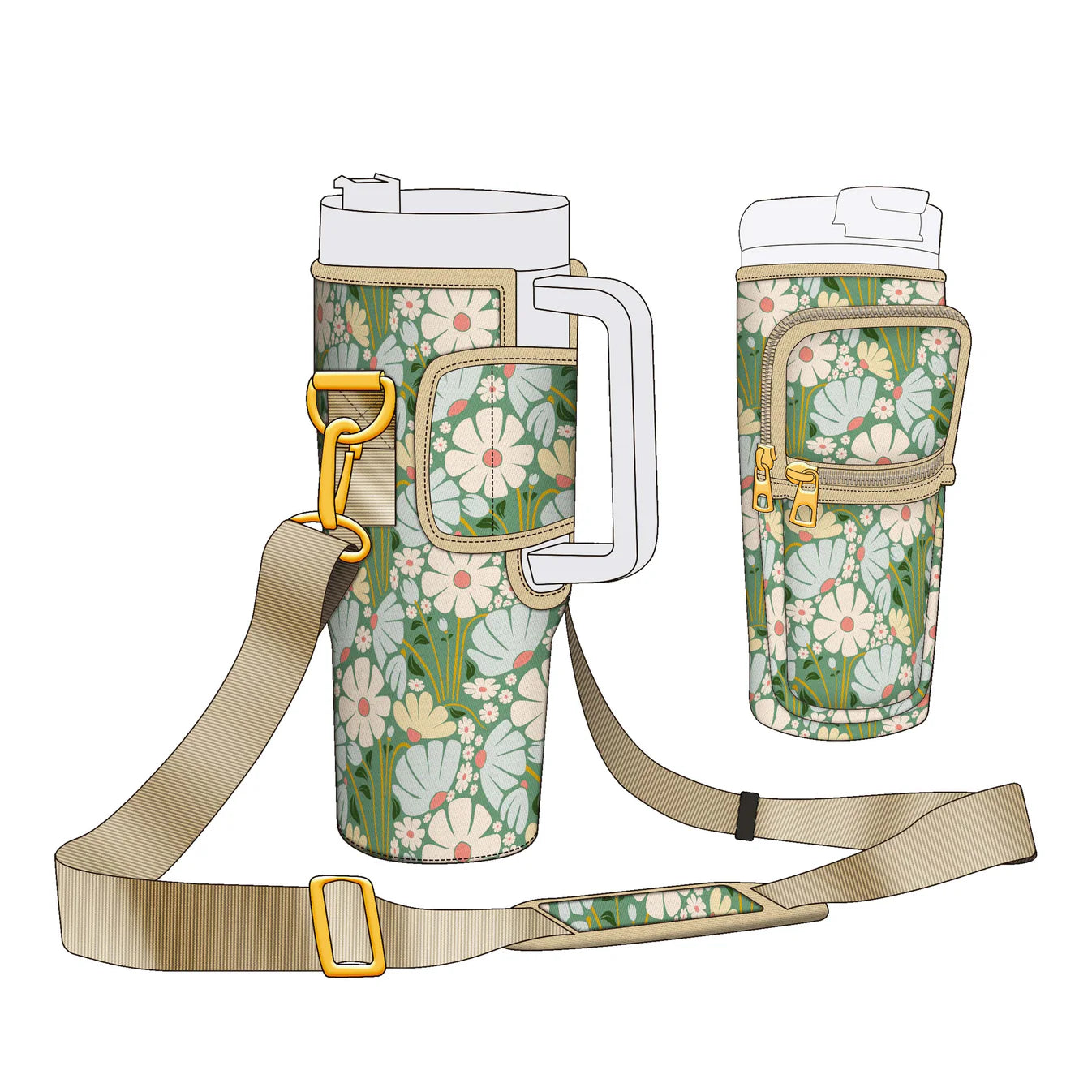 Wild Daisy Bottle Carrier 40zo
