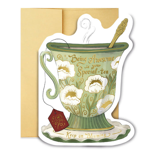 Being Awesome Teacup Diecut Card