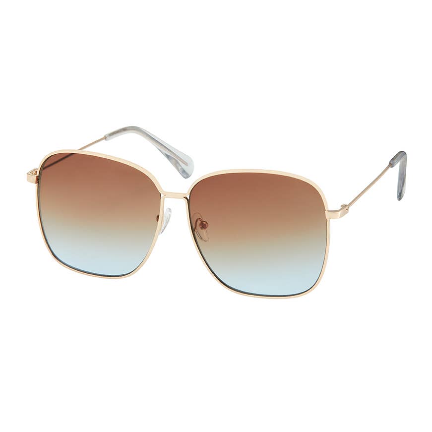 1305 NEW Jade -Metal Square Enamel Sunglasses