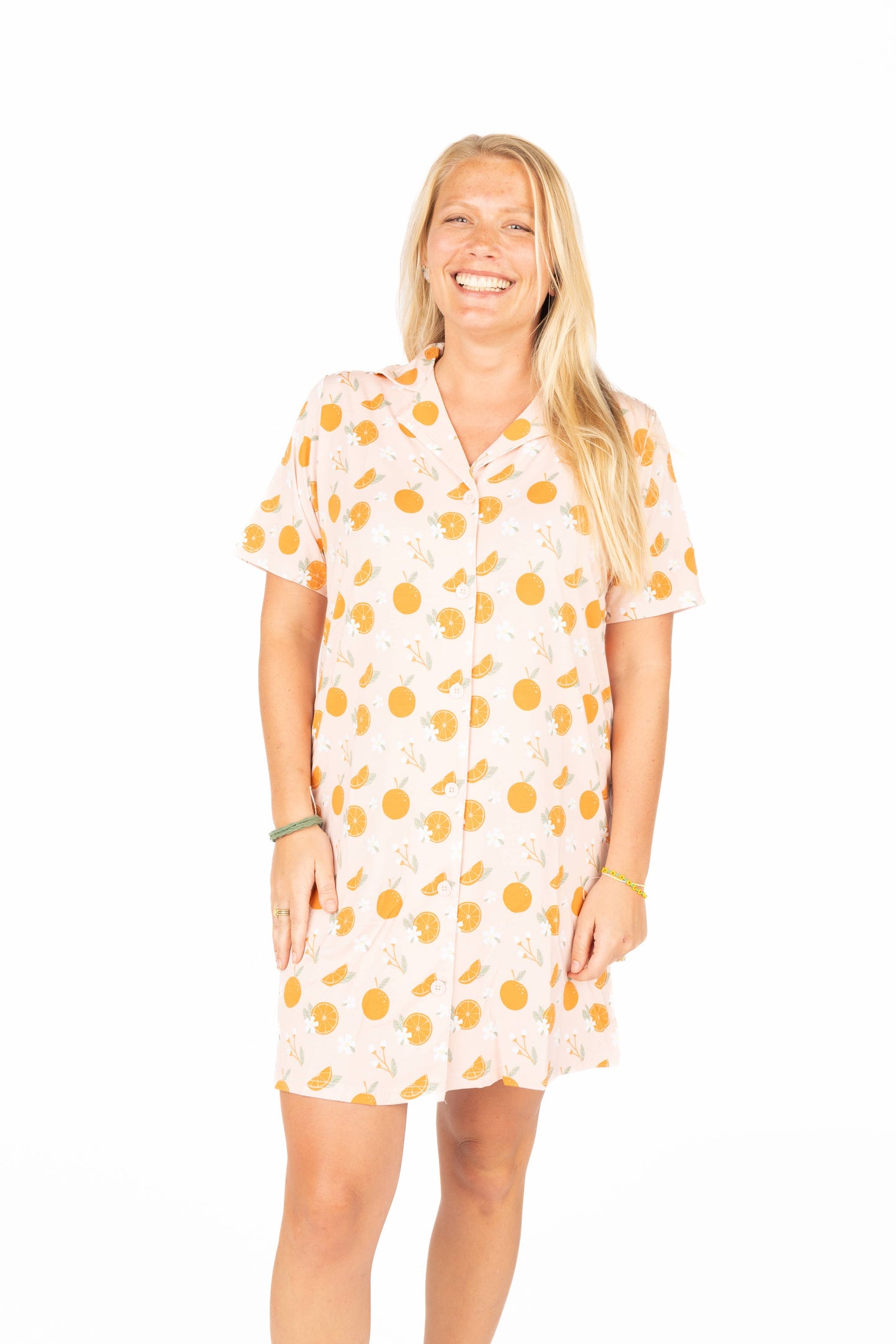 Freshly Squeezed Womens Bamboo Button Down Nightgown
