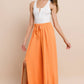 SOLID CREPE PALAZZO PANTS - ORANGE 2327