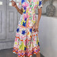 Bohemian Casual High-Waisted Color Block Dress DY327