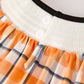 Fall Halloween Orange Embroidery Smocking Girls Dress