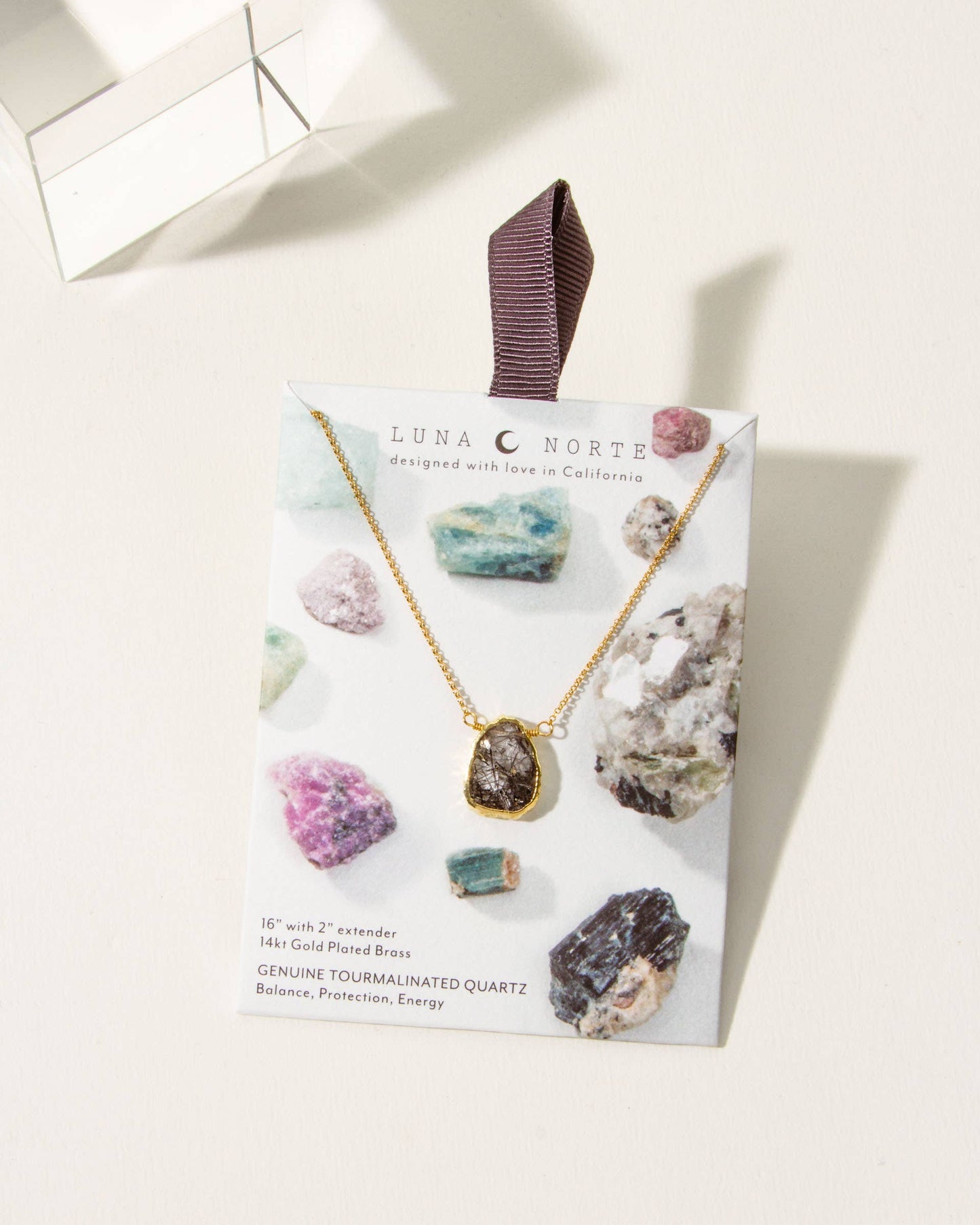 Earth, Wind and Fire Necklace Gold- Tourmalinated Quartz