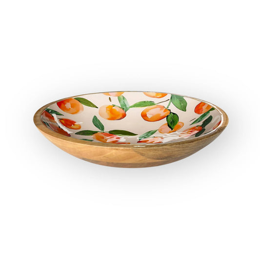 Orange Teak Bowl 10"