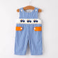 Fall Thanksgiving & Halloween Truck Smock Embroidery Baby Boy Romper