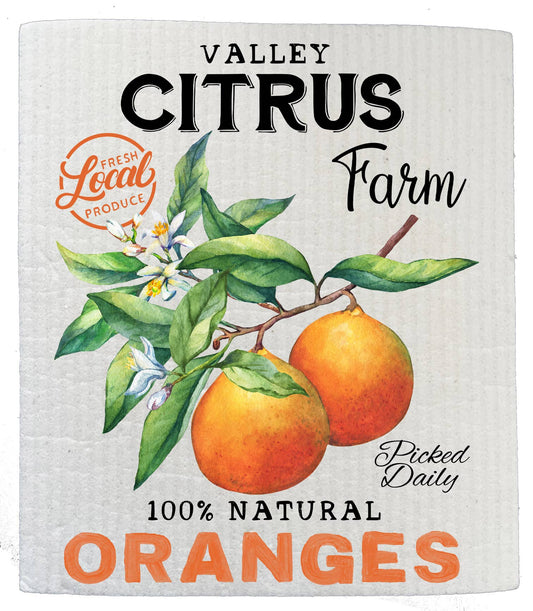 Citrus Oranges Kitchen Swedish Dish Cloth