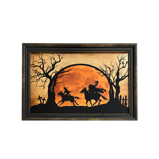 Sleepy Hollow Headless Horseman Framed Silhouette with Glass