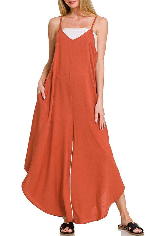 Wide Leg Rayon Challis Jumpers